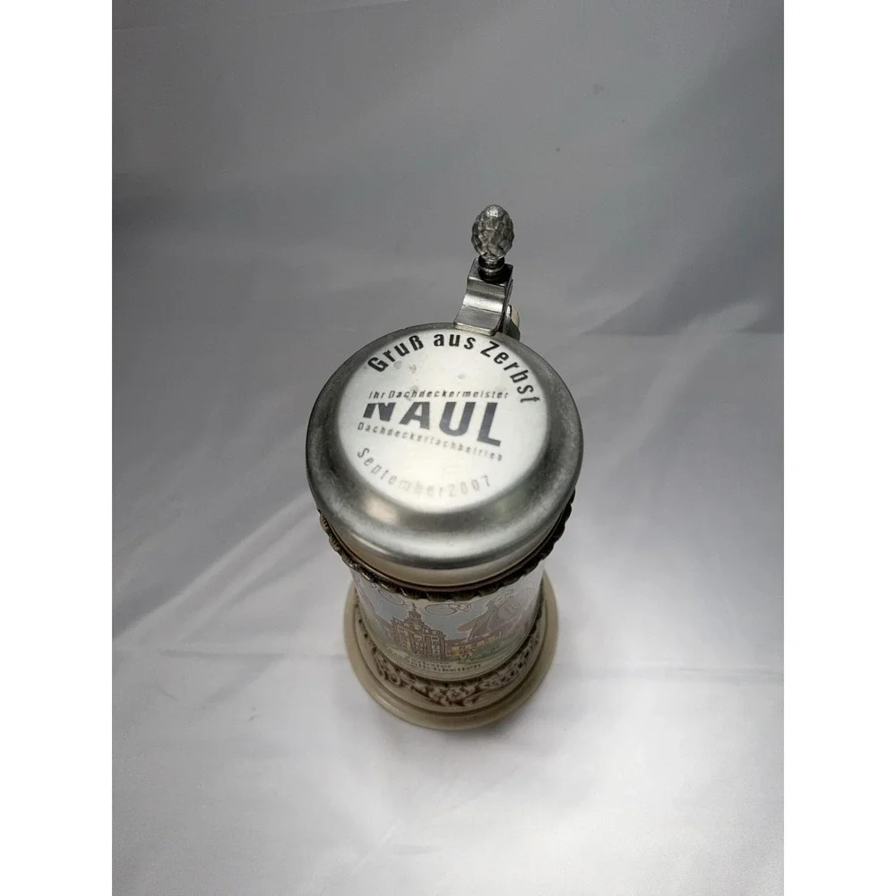 German Beer Stein Zerbst 2007 Zerbster‎ Personlichkeiten Pewter Lid Souvenir